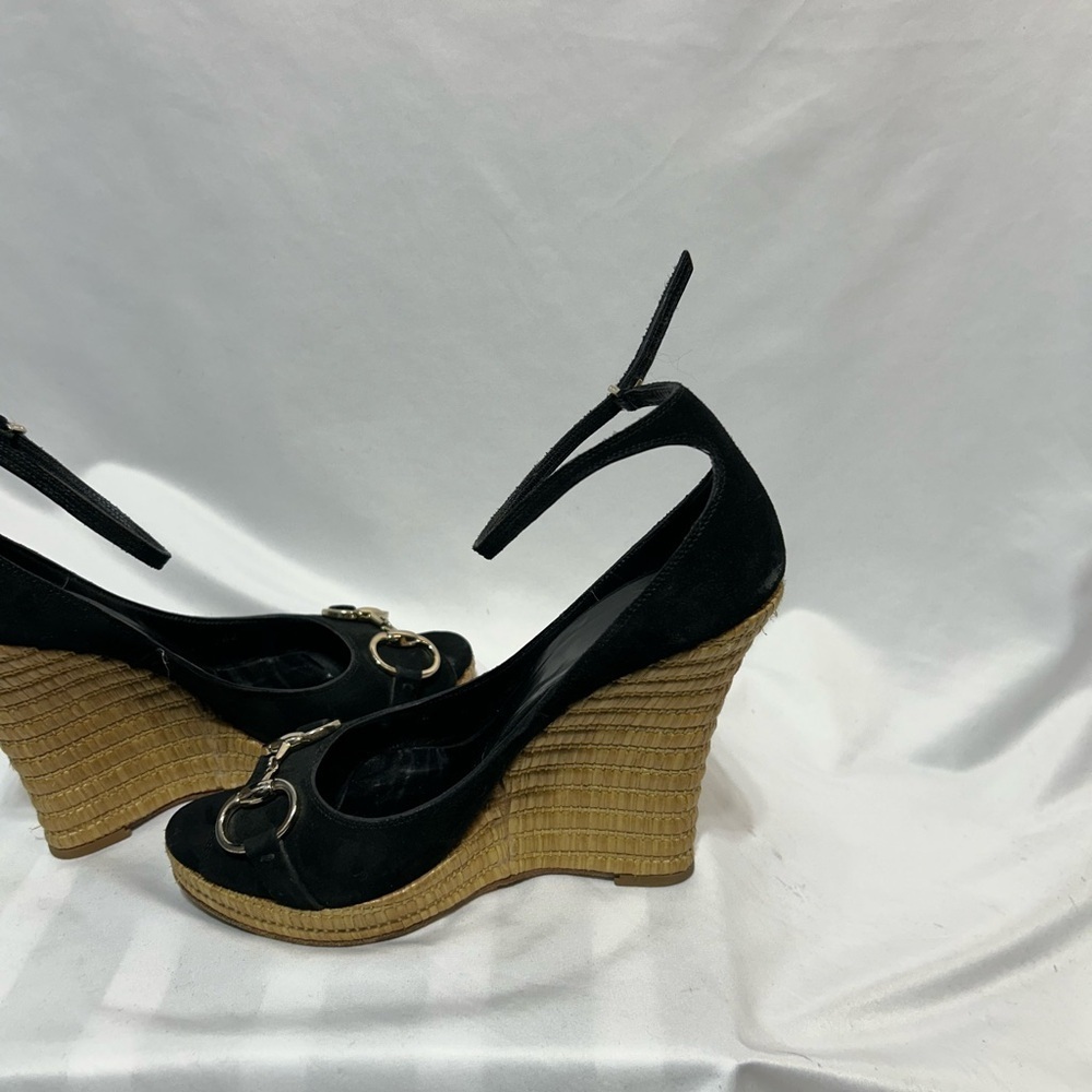 GUCCI espadrilles wedges with horsebit design and ankle strap. Size 8. B… - Picture 8 of 15